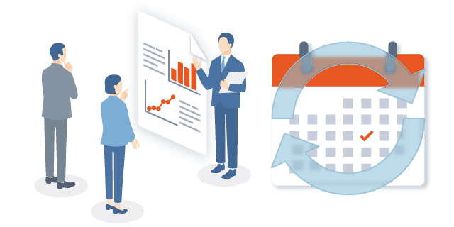 定期的なレポートと報告会